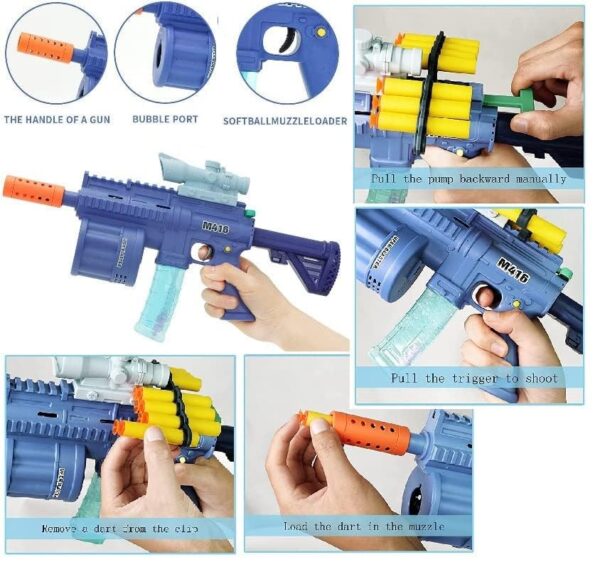 High Trusted® 3 in 1 Gun for Soft Bullet with Bubble Maker Gun Toy