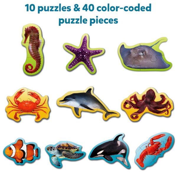 Skillmatics Step by Step Puzzle - 41 Piece Underwater Animal Jigsaw & Toddler Puzzles