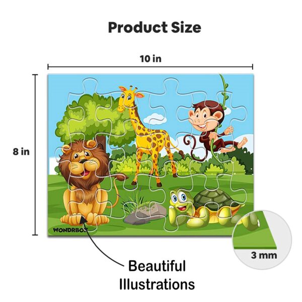 WONDRBOX 12 pcs Animal and Birds Jigsaw Puzzle for Kids